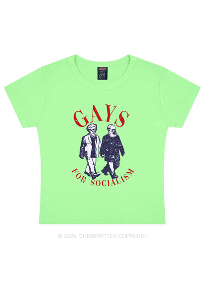 Gays For Socialism Pride Y2K Baby Tee Cherrykitten