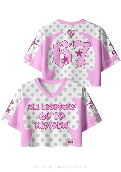All Lesbians Go To Heaven Pride Y2K Crop Sport Jersey Shirts Cherrykitten