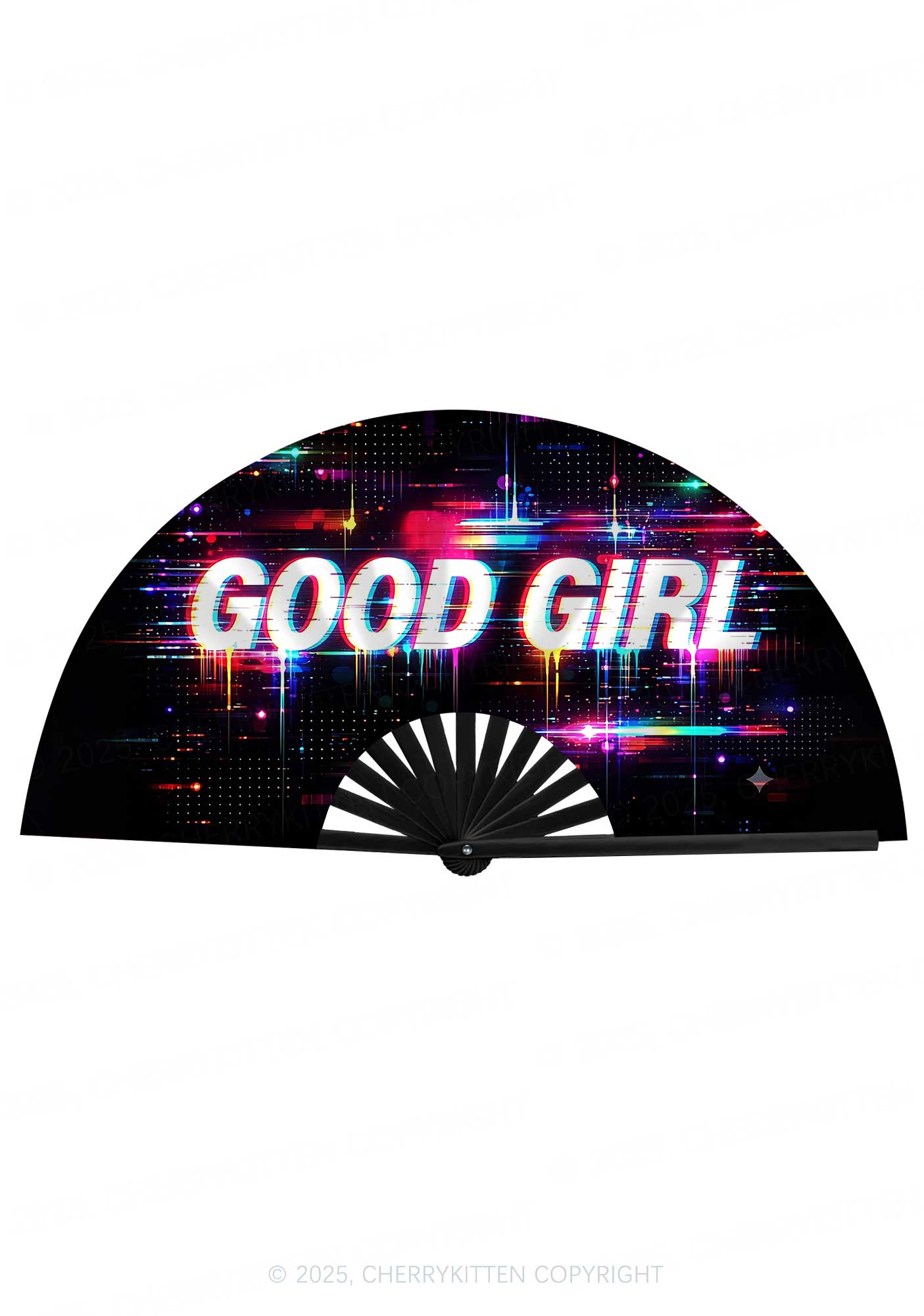 Good Girl Y2K Rave Hand Fan Cherrykitten