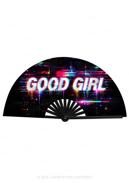 Good Girl Y2K Rave Hand Fan Cherrykitten