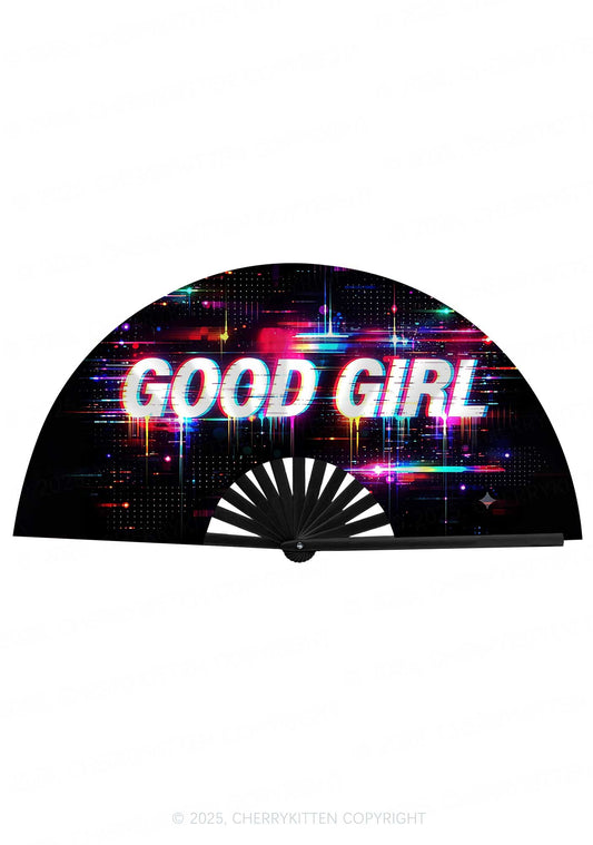 Good Girl Y2K Rave Hand Fan Cherrykitten