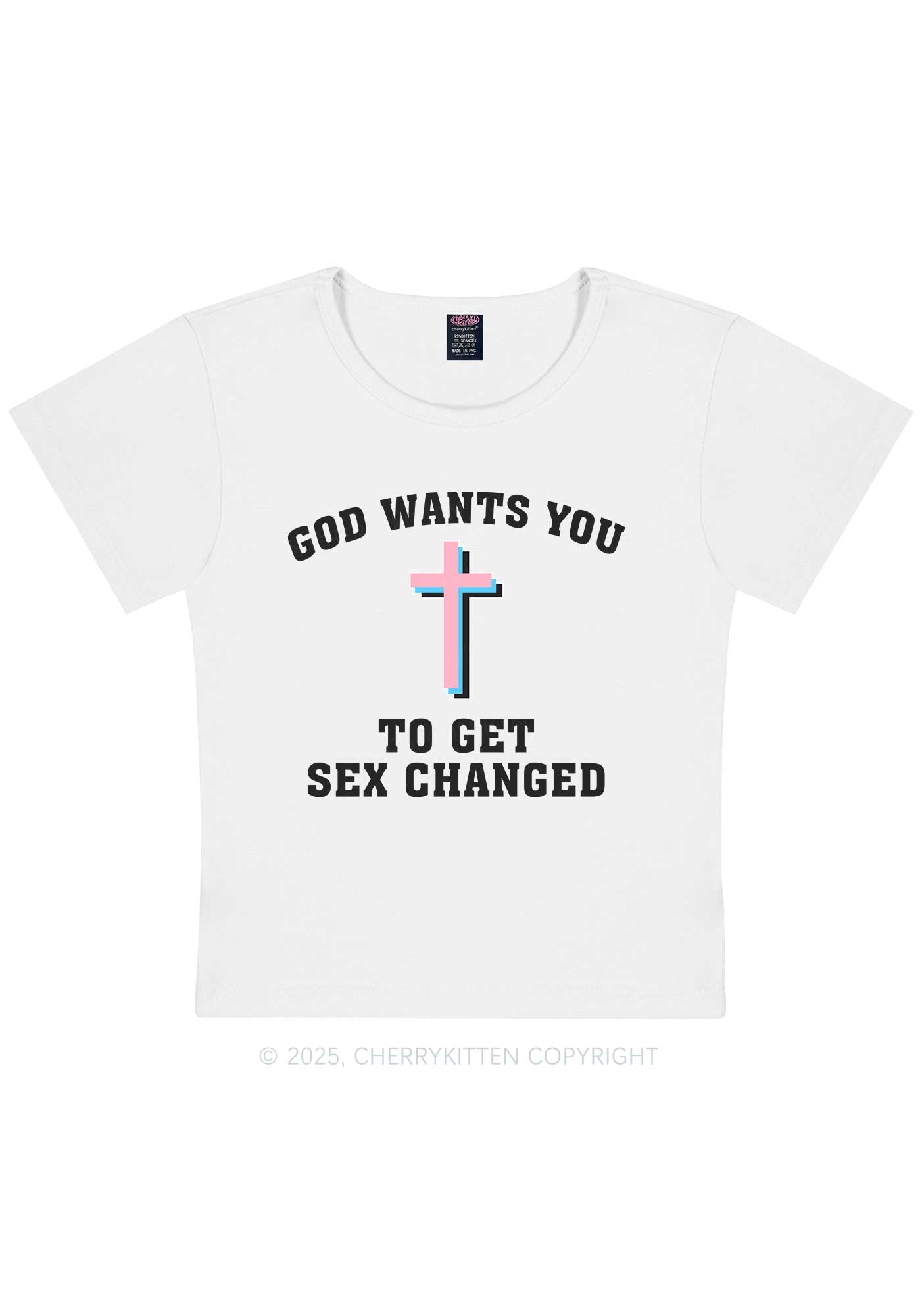 God Wants You To Get Changed Y2K Baby Tee Cherrykitten