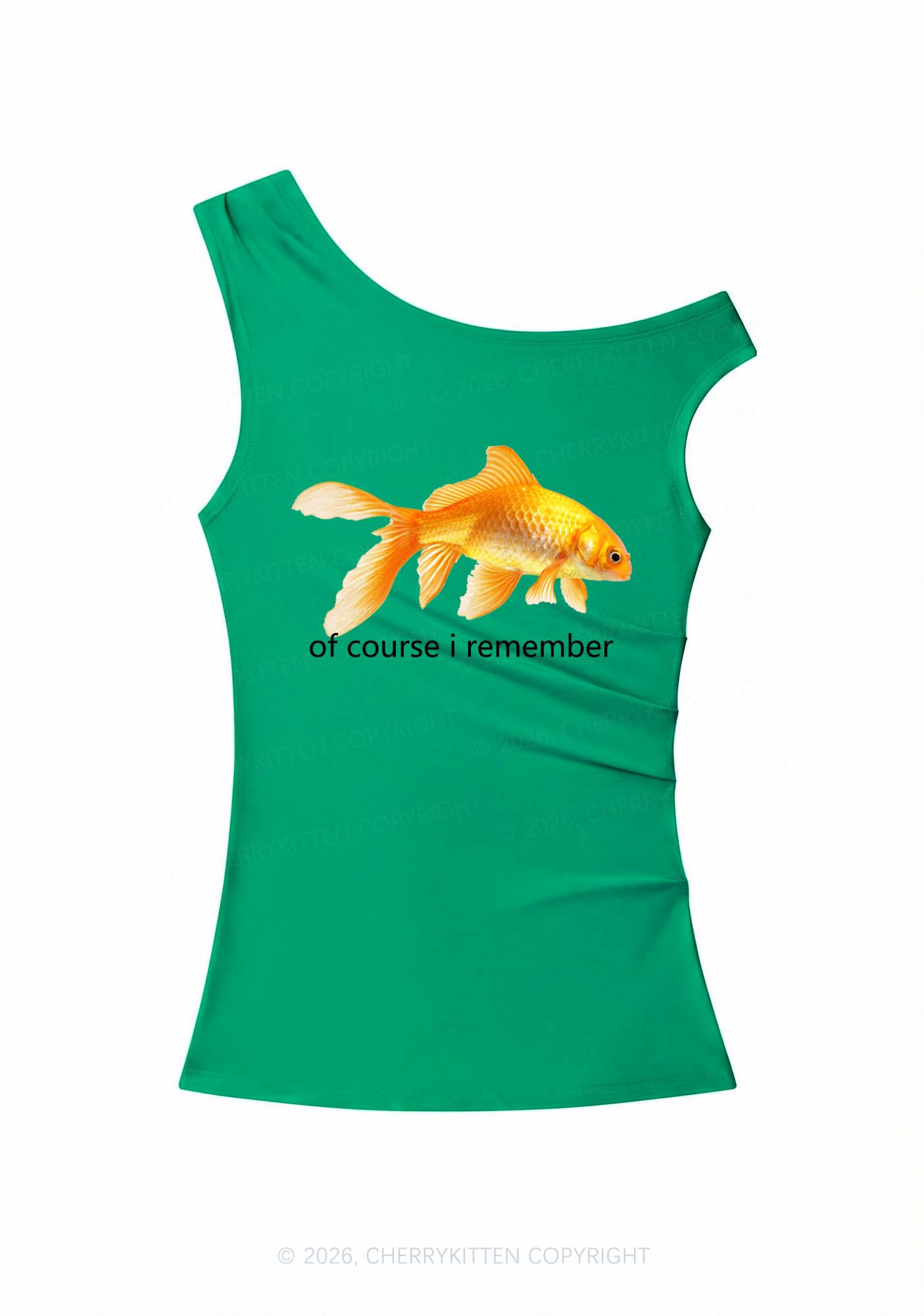 I Remember Goldfish Y2K Off Shoulder Tank Top Cherrykitten