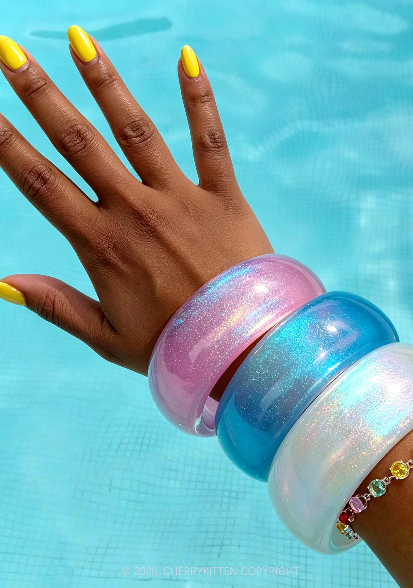 Glitter Jelly Color Y2K Cuff Bangle Cherrykitten