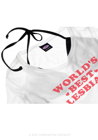 Worlds Best Lesbian Pride Y2K Sheer Crop Tee Cherrykitten