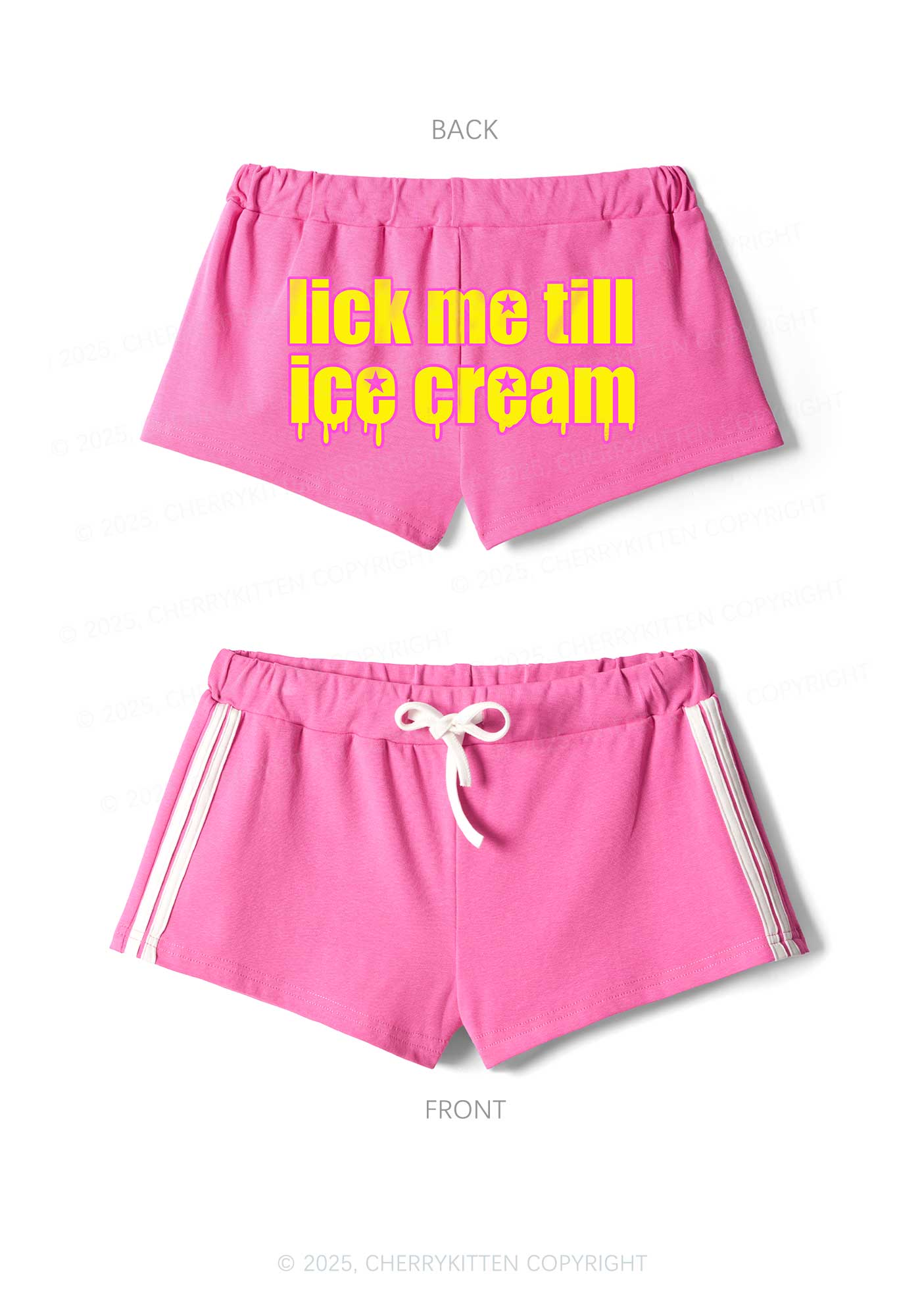 Lick Me Till Ice Cream Y2K Drawstring Mini Shorts Cherrykitten