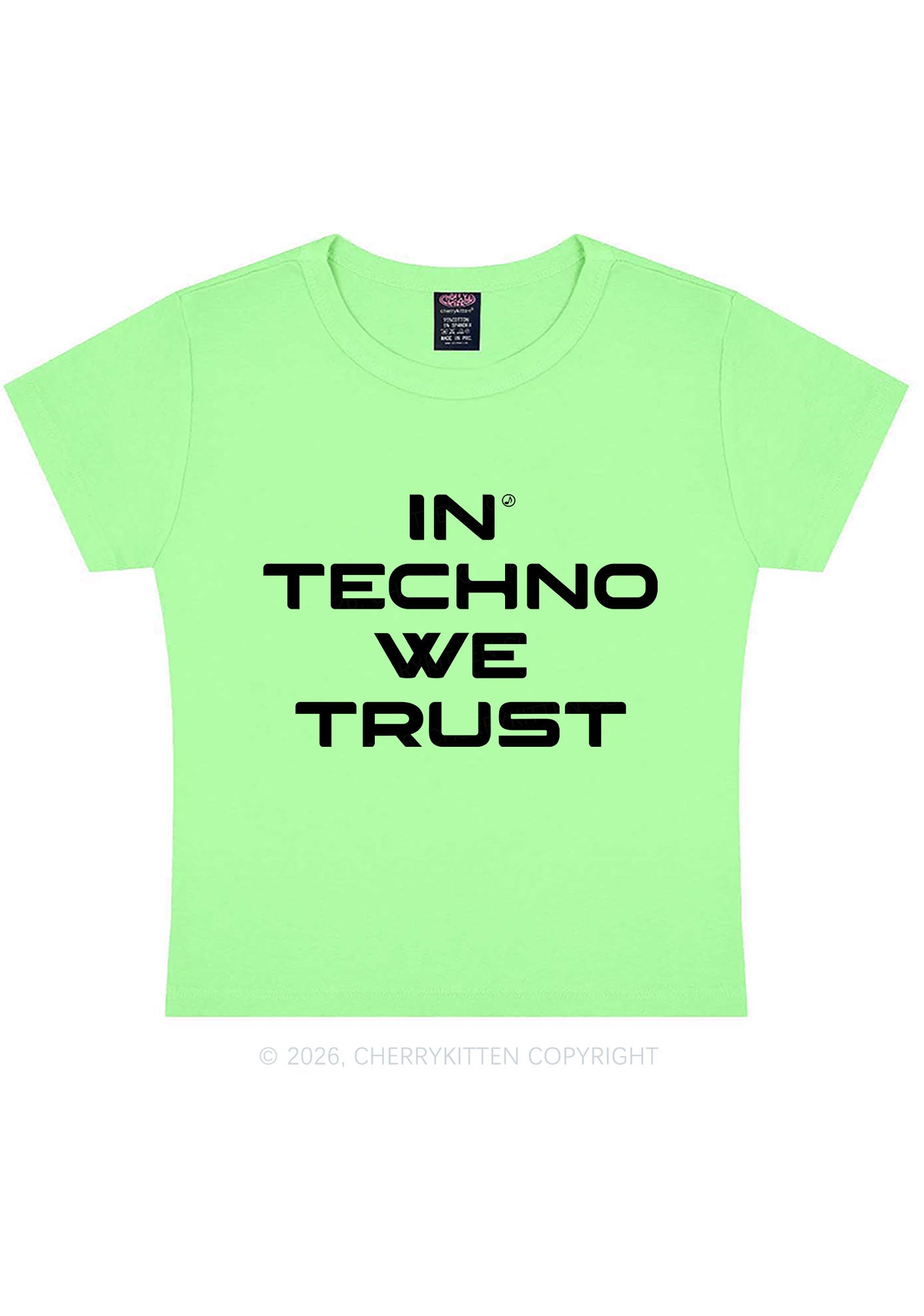 In Techno We Trust Y2K Baby Tee Cherrykitten