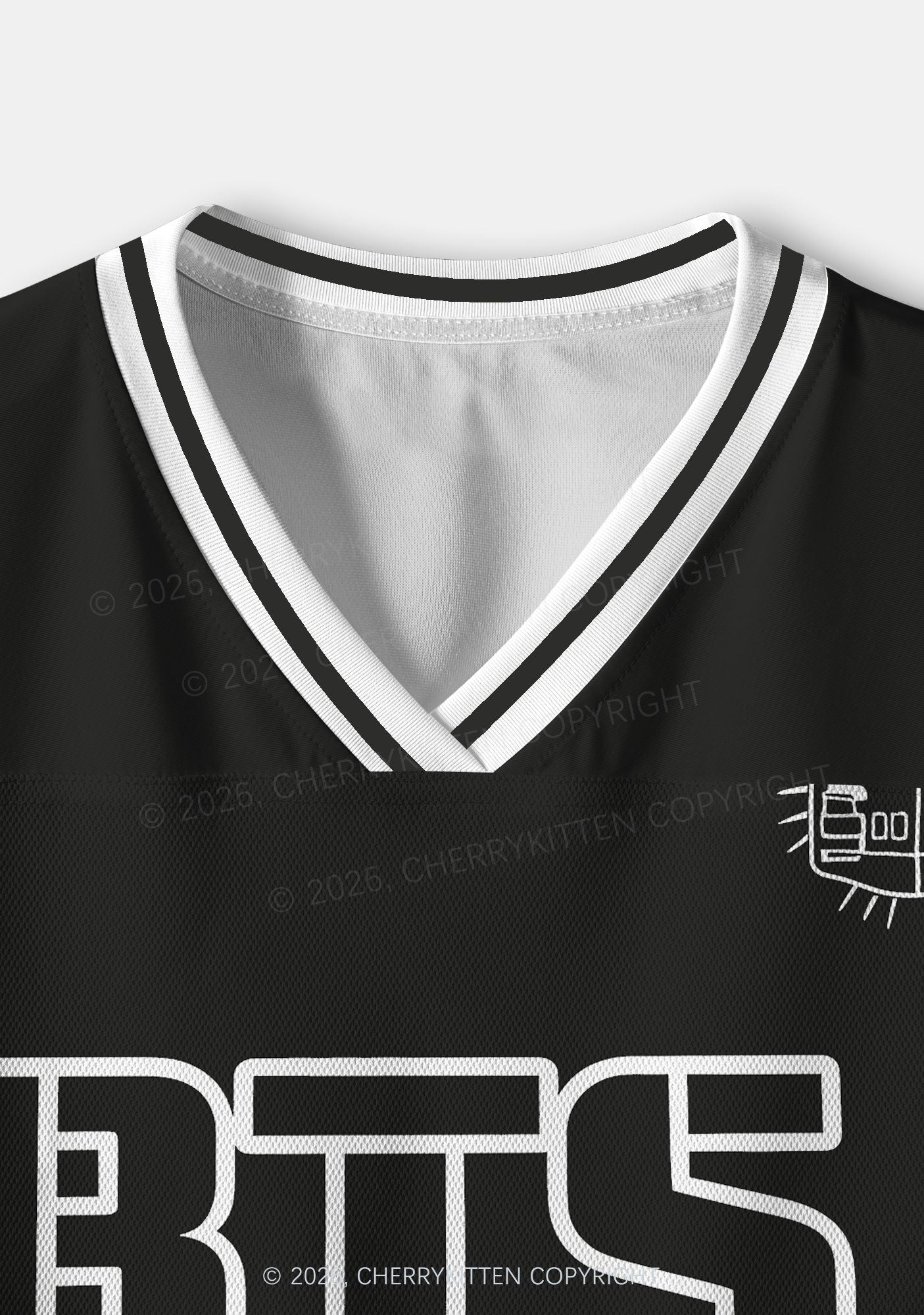 Black Kpop Boys Number Y2K Crop Sport Jersey Shirts Cherrykitten