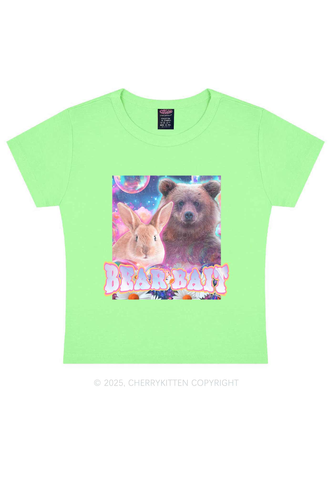 Bear Bait Pride Y2K Baby Tee Cherrykitten
