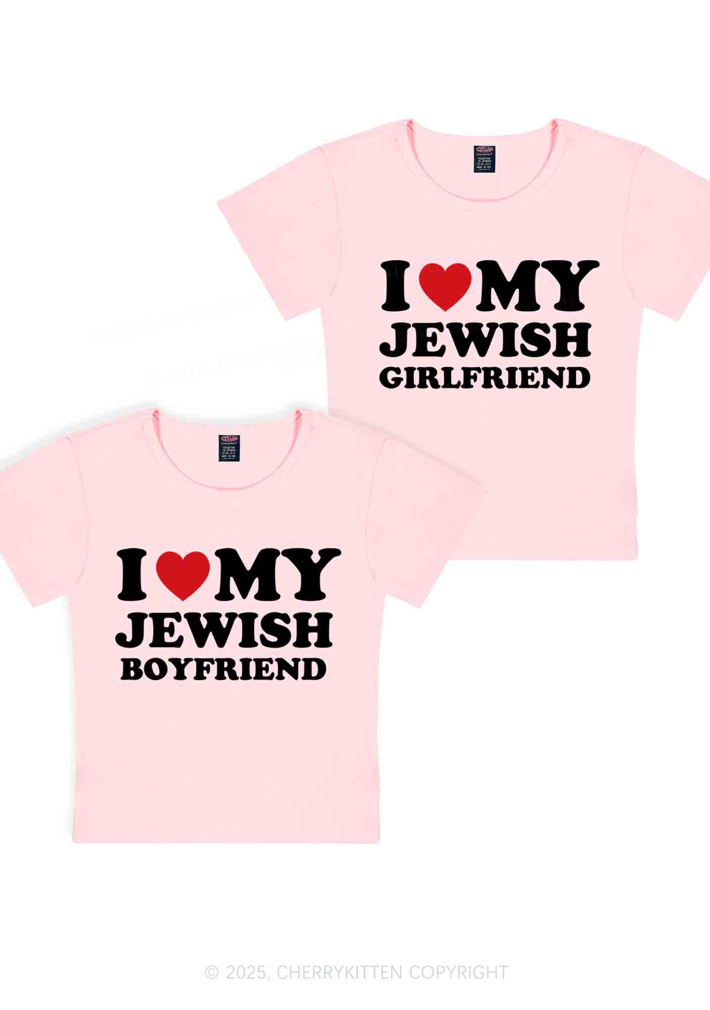 Custom I Love My Jewish GF BF Y2K Valentine's Day Baby Tee Cherrykitten