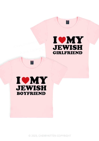 Custom I Love My Jewish GF BF Y2K Valentine's Day Baby Tee Cherrykitten