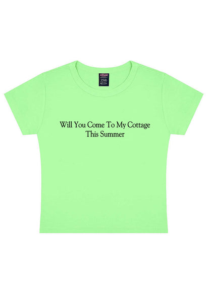 Will You Come To My Cottage HR Y2K Baby Tee Cherrykitten