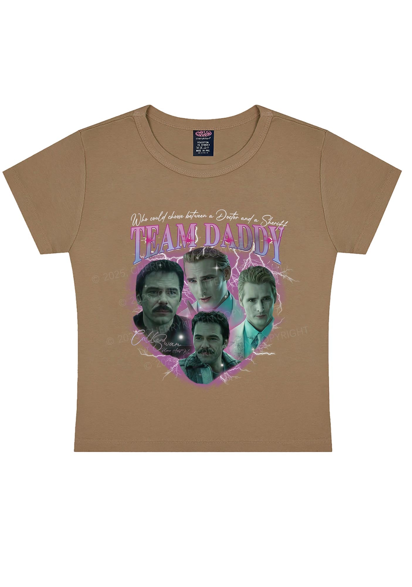 Team Daddy Y2K Baby Tee Cherrykitten