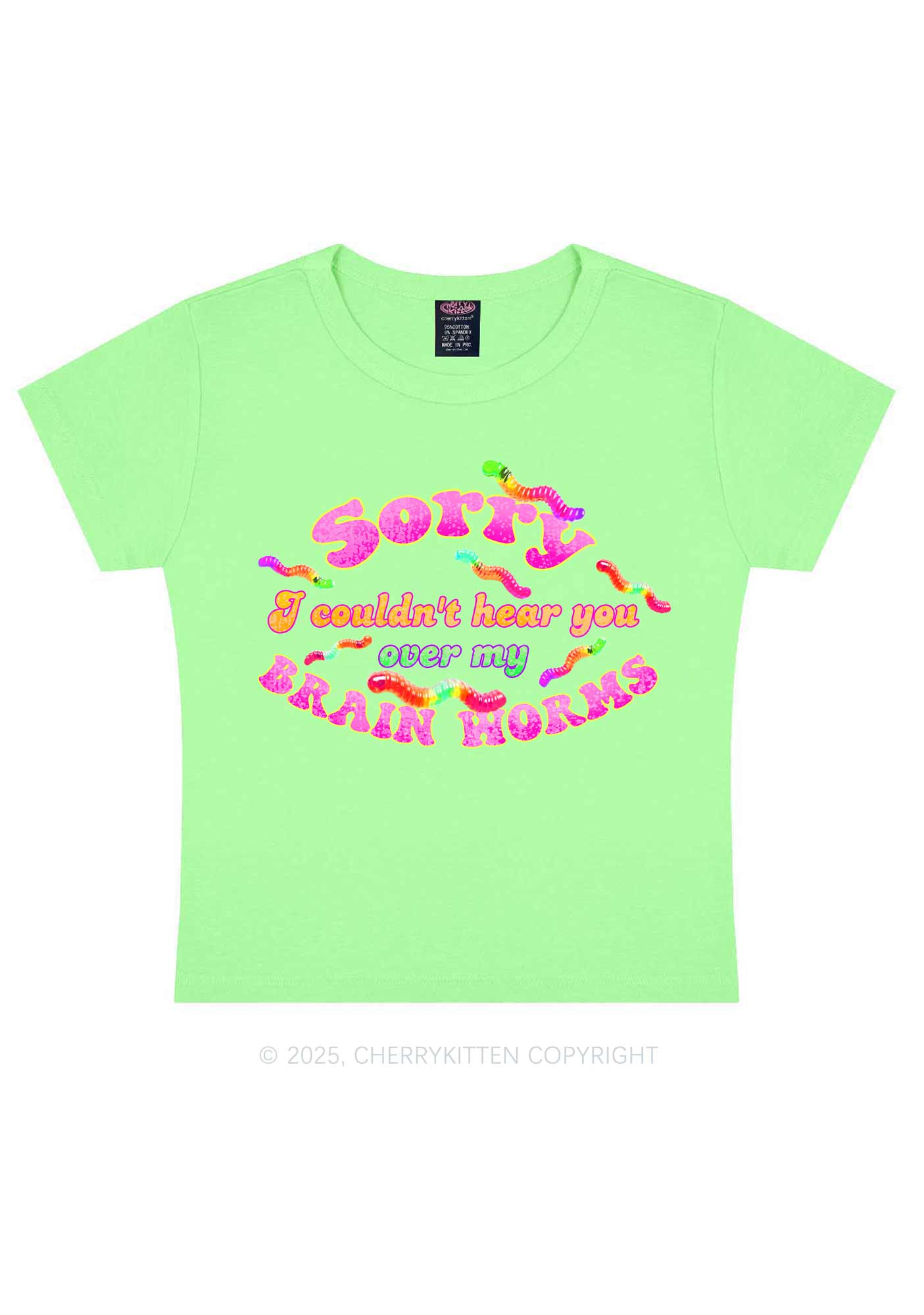 Brain Worms Y2K Baby Tee Cherrykitten