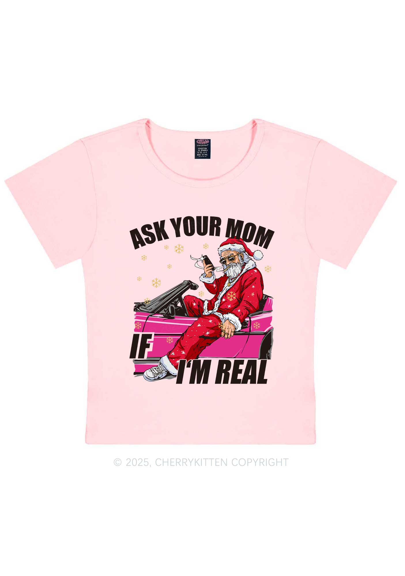 Christmas Ask Your Mom Y2K Baby Tee Cherrykitten