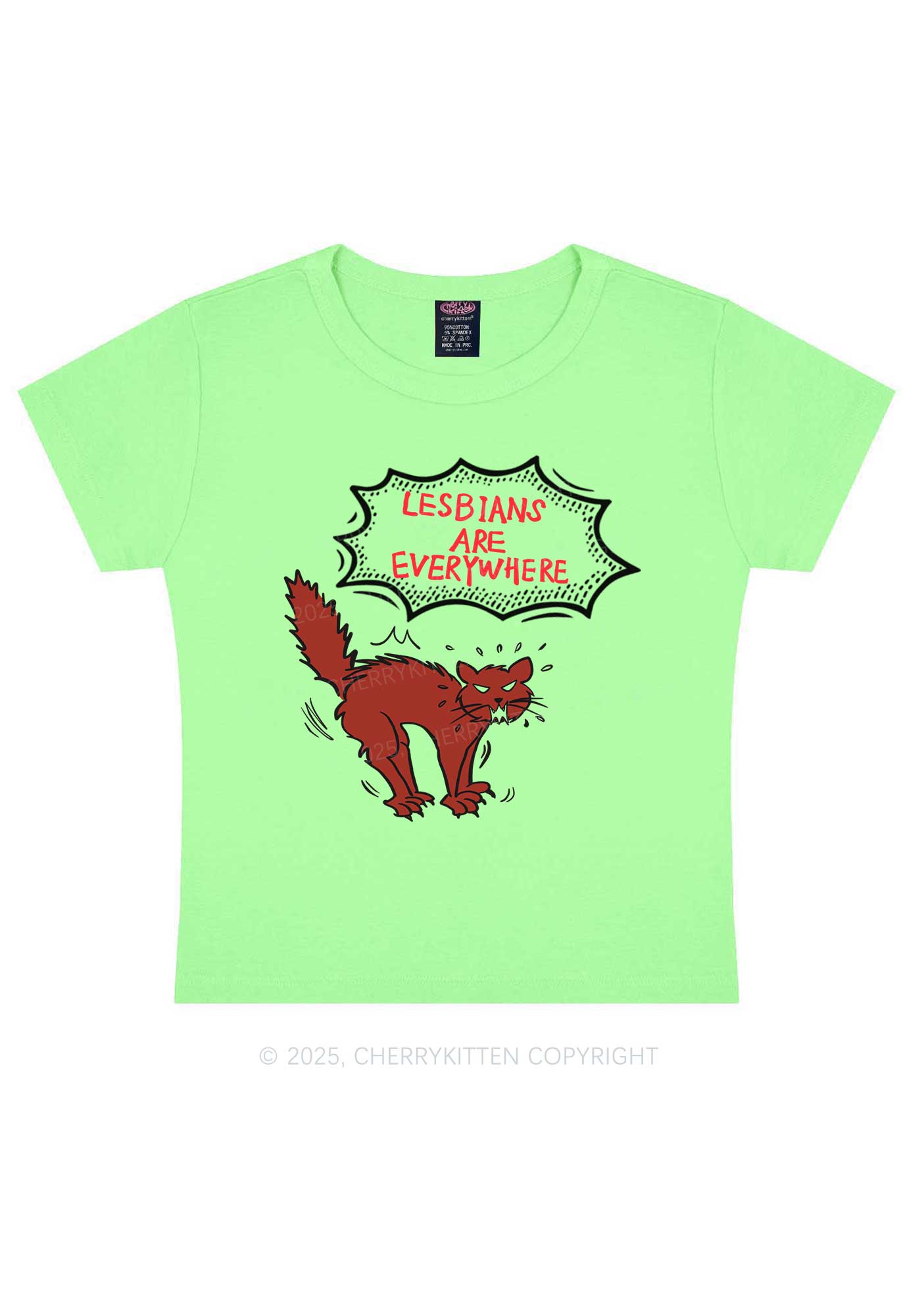 Lesbians Are Everywhere Y2K Baby Tee Cherrykitten