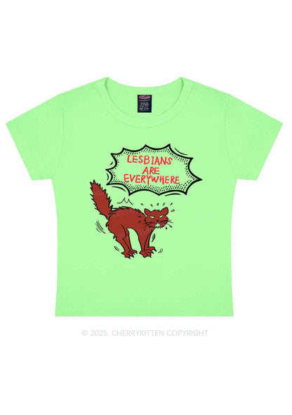 Lesbians Are Everywhere Y2K Baby Tee Cherrykitten