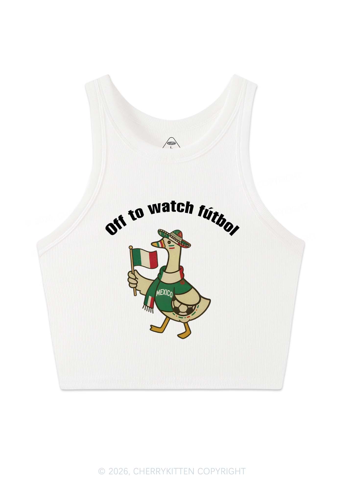 Off To Watch Futbol Goose Y2K Crop Tank Top Cherrykitten