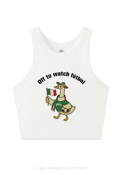 Off To Watch Futbol Goose Y2K Crop Tank Top Cherrykitten