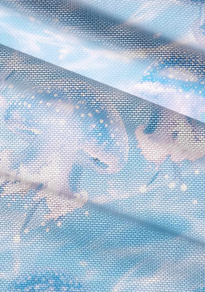 Blue Ocean Jellyfish Y2K Mesh Ruched? Waist??V Neck?Top Cherrykitten
