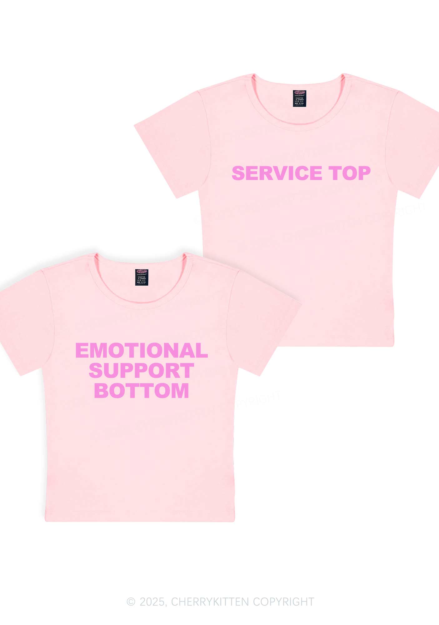 Service Top Y2K Valentine's Day Baby Tee Cherrykitten