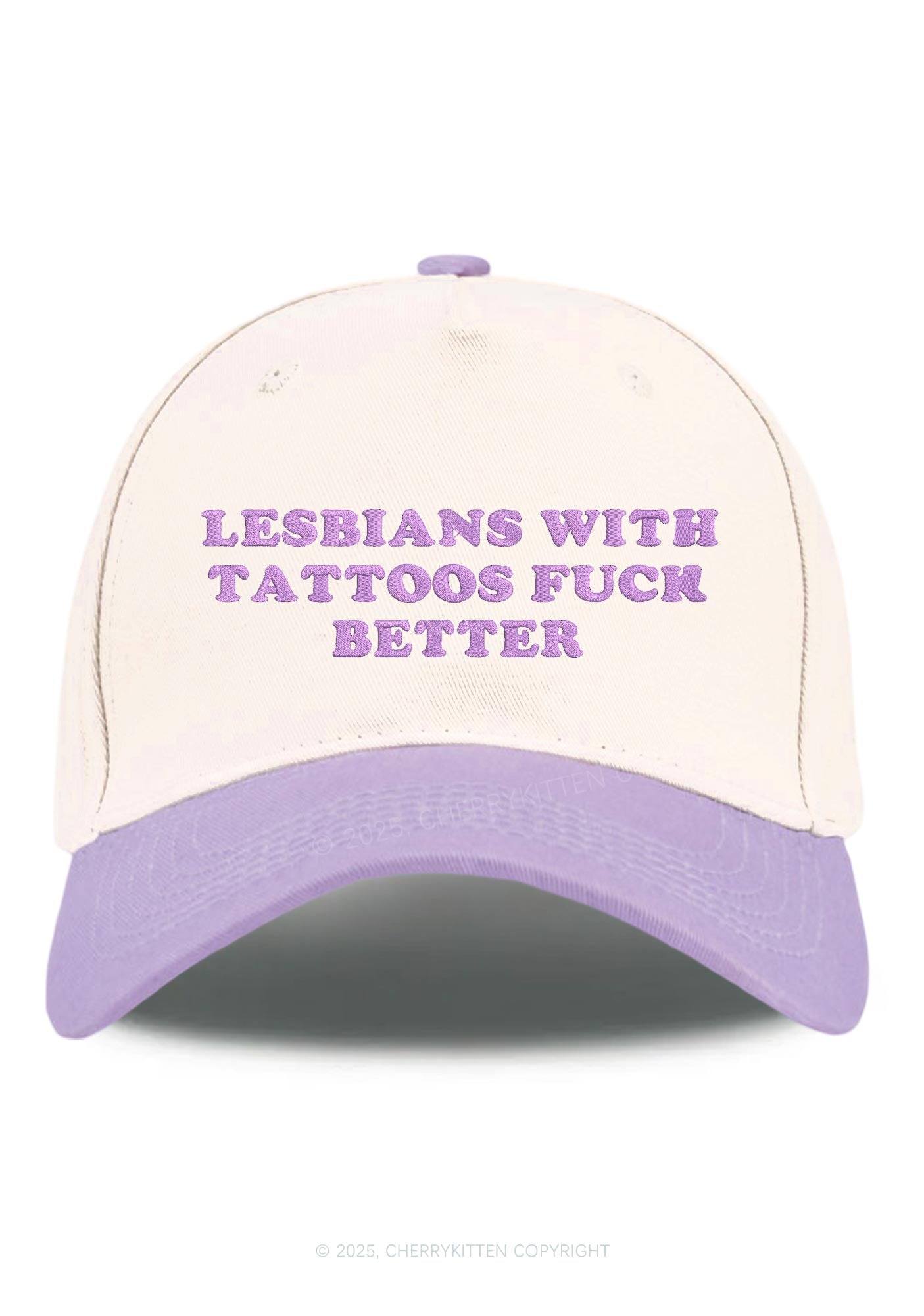 Embroidered Lesbians With Tattoos Pride Y2K Color Block Baseball Cap Cherrykitten