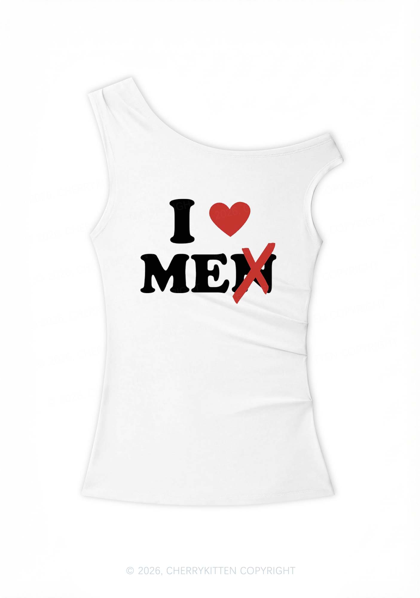 Love Me Not Men Y2K Off Shoulder Tank Top Cherrykitten