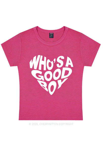 Whos A Good Boy Valentine's Day Y2K Baby Tee Cherrykitten