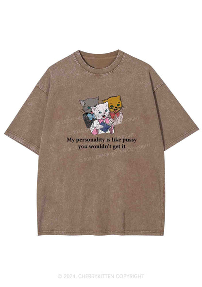 Personality Like Puxxy Y2K Washed Tee Cherrykitten