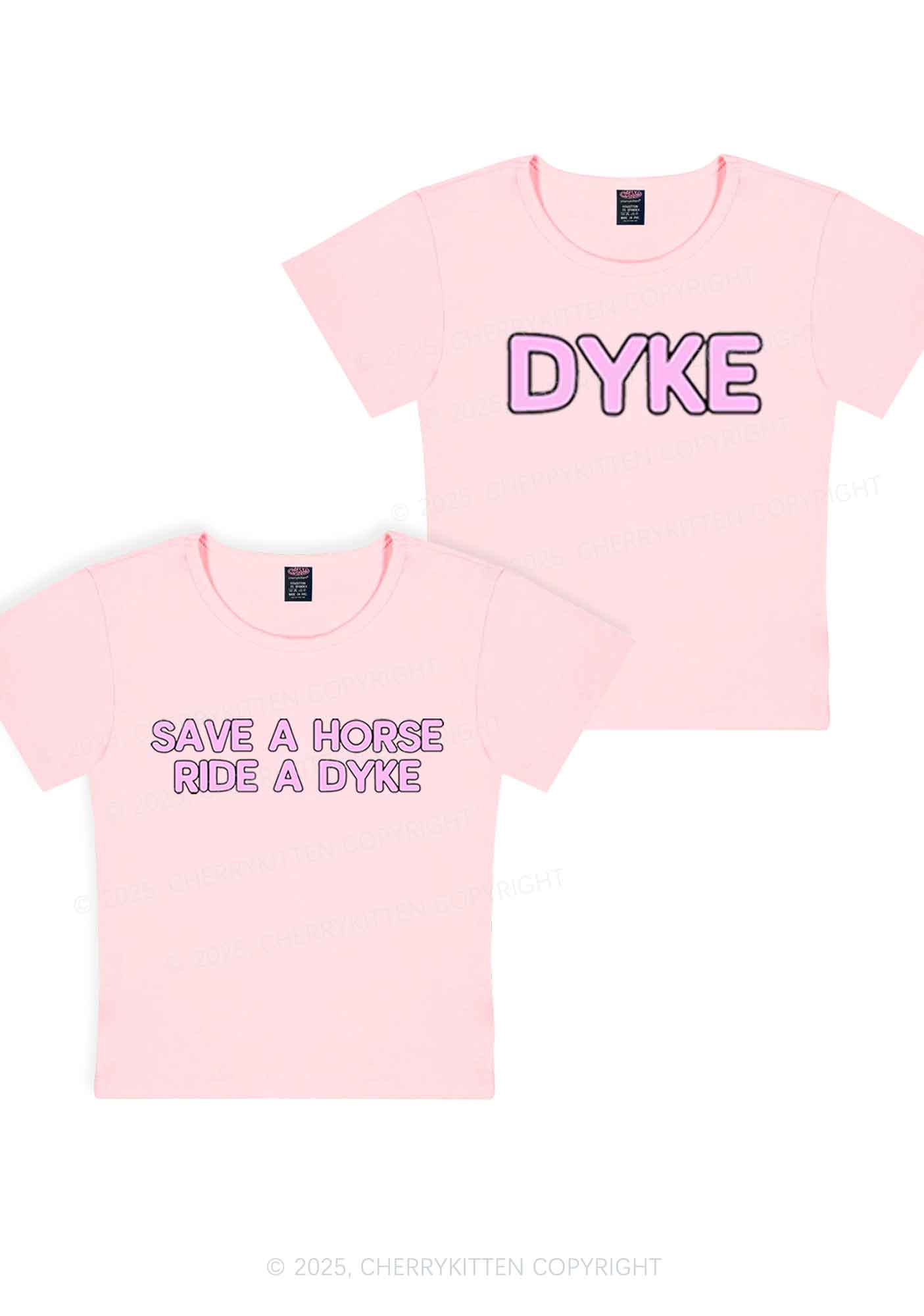 Save Horse Ride Dyke Y2K Valentine's Day Baby Tee Cherrykitten