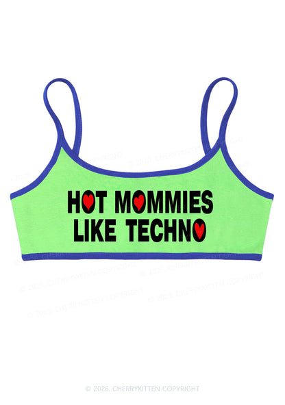 Hot Mommies Like Techno Y2K Super Crop Cami Cherrykitten
