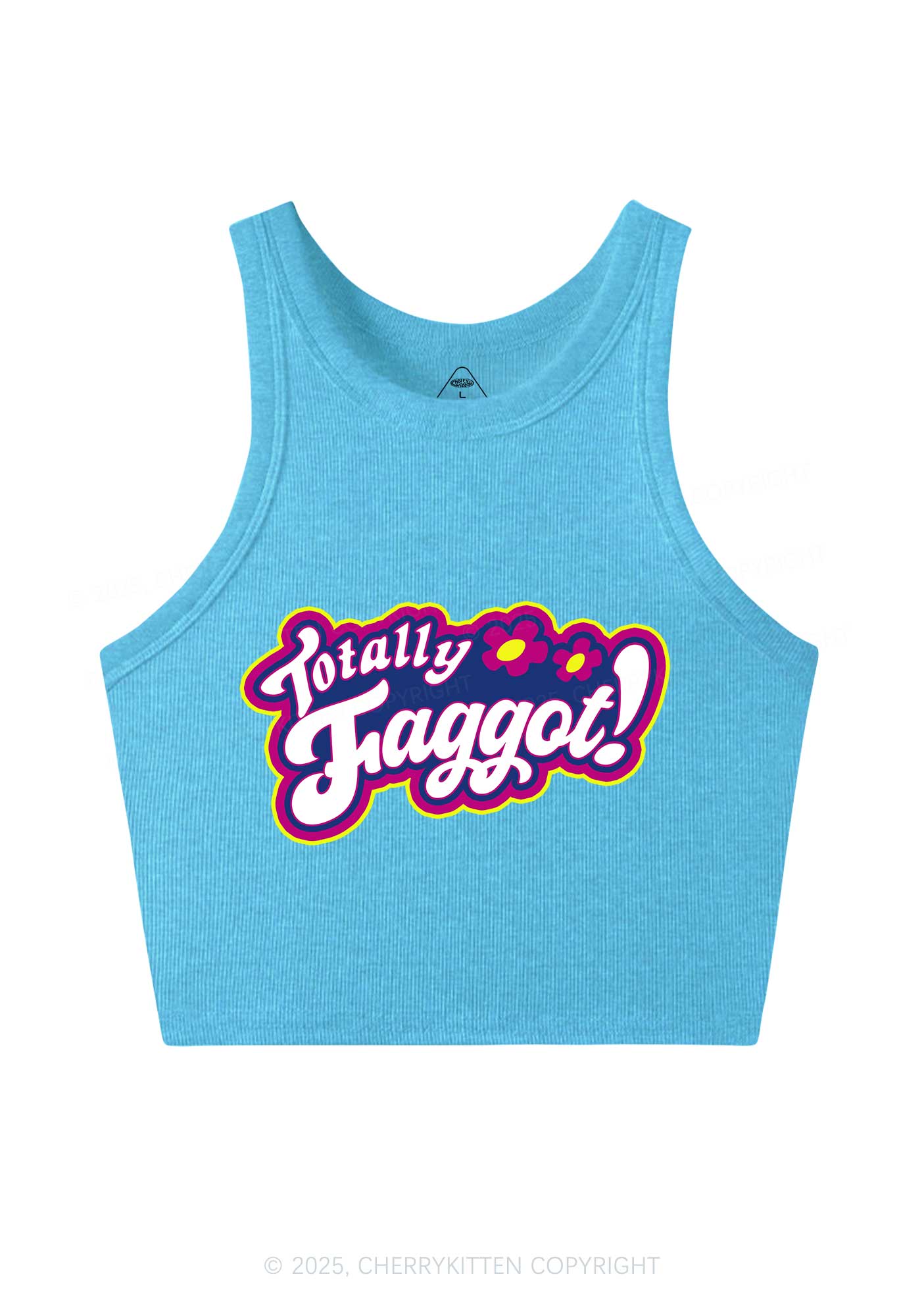 Totally Faggot Pride Y2K Crop Tank Top Cherrykitten