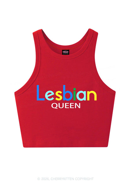 Lesbian Queen Pride Y2K Crop Tank Top Cherrykitten