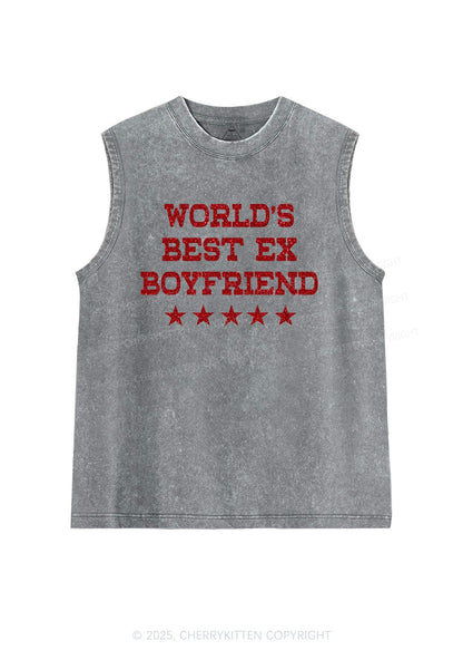 Glitter Best Ex Boyfriend Y2K Washed Muscle Tank Cherrykitten