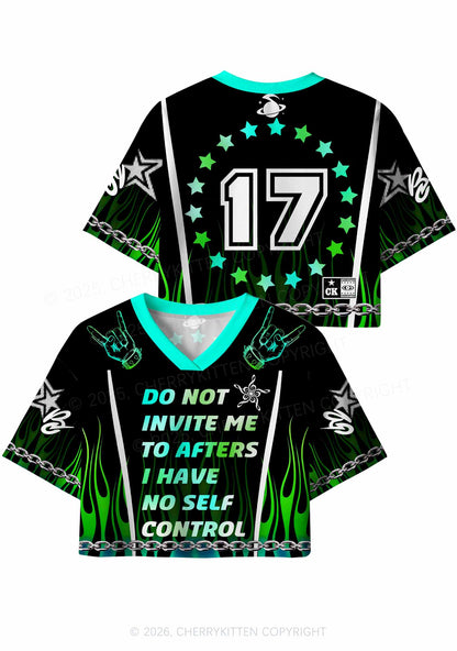 Do Not Invite Me To Afters Y2K Crop Sport Jersey Shirts Cherrykitten