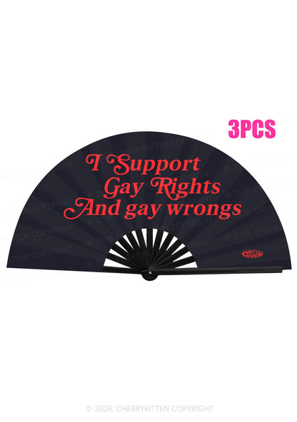 Support Gay Rights Pride Y2K Rave Hand Fan Cherrykitten
