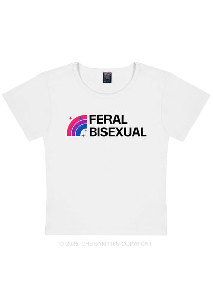 Feral Bisexual Pride Y2K Baby Tee Cherrykitten