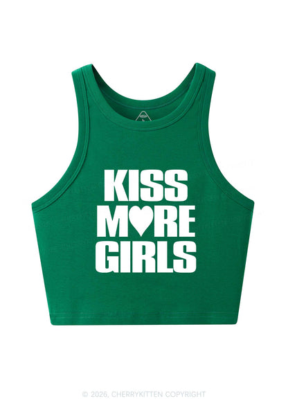 Kiss More Girls Heart Pride Y2K Crop Tank Top Cherrykitten