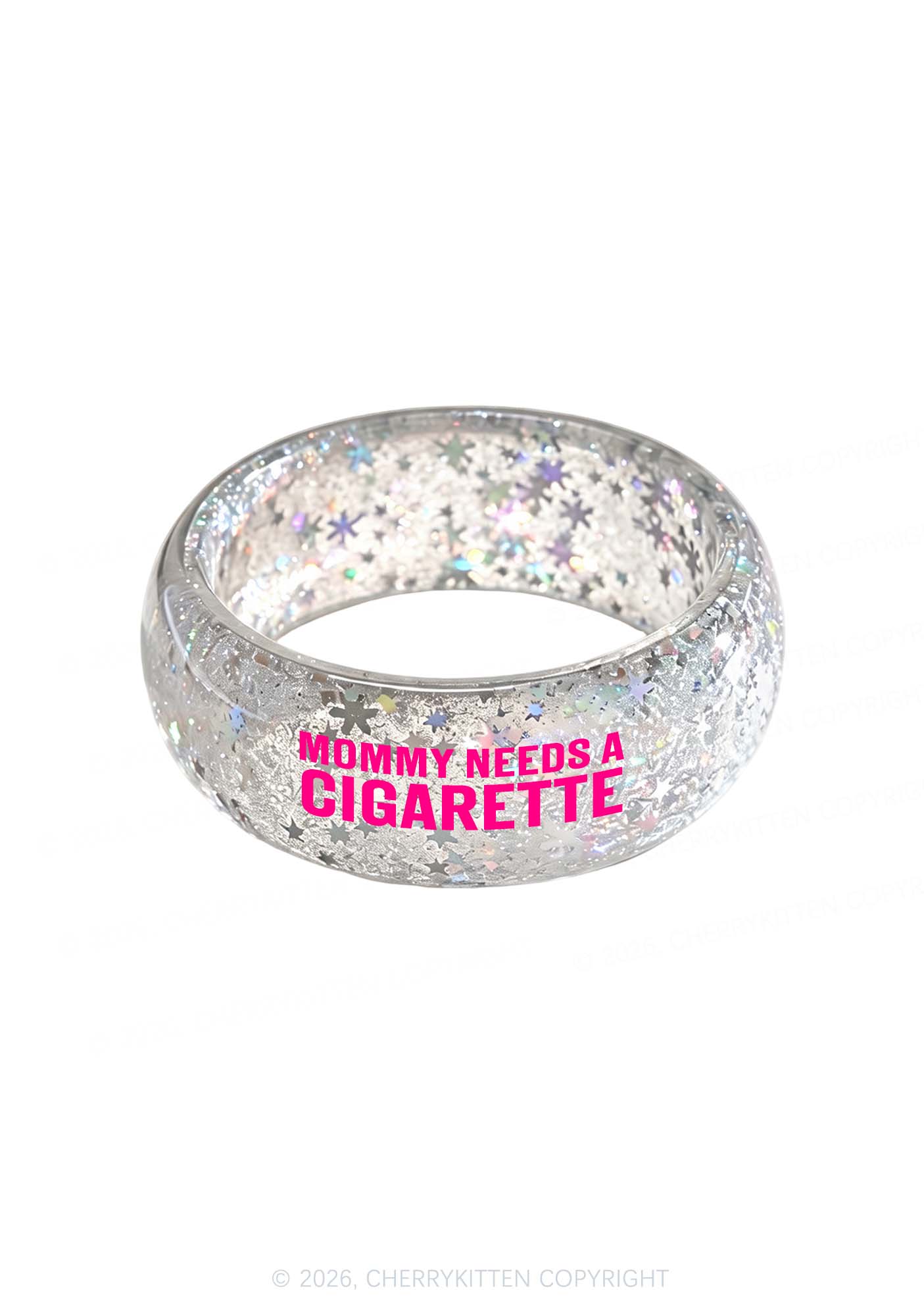 Mommy Needs A Cigarette Y2K Cuff Bangle Cherrykitten