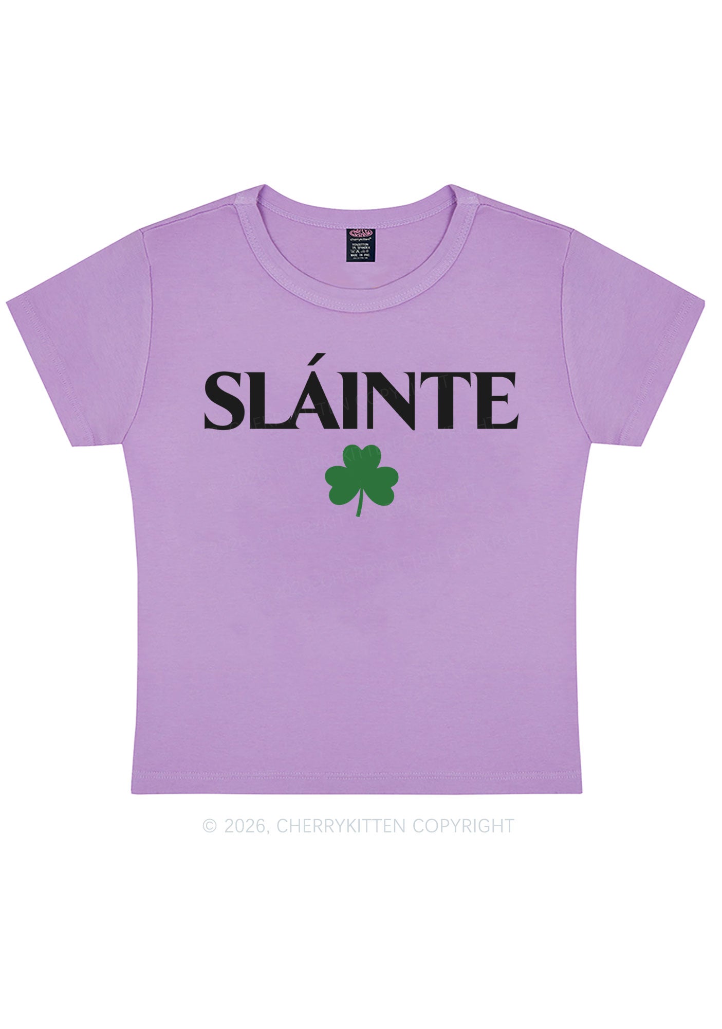 Slainte St Patricks Y2K Baby Tee Cherrykitten