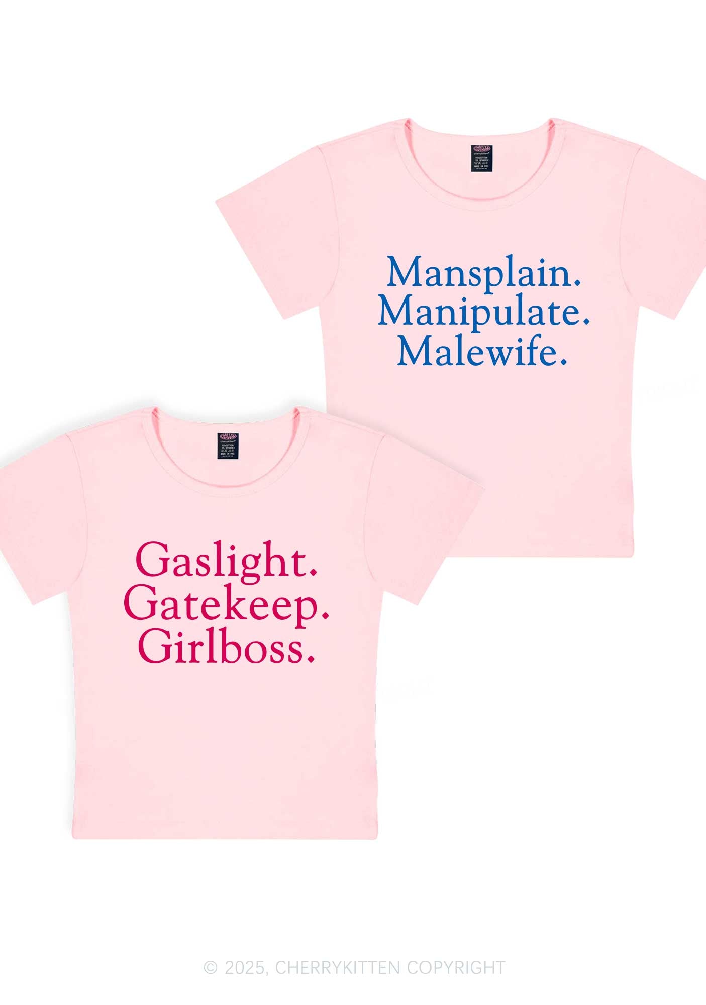 Girlboss Malewife Valentine's Day Y2K Valentine's Day Baby Tee Cherrykitten