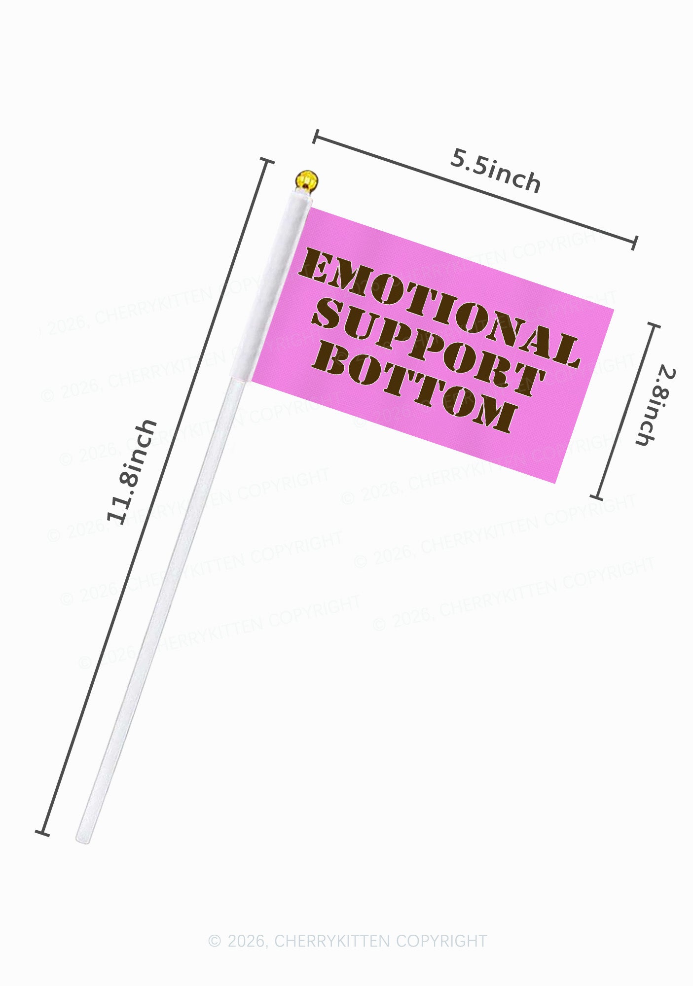 Emotional Support Bottom Pride Y2K Hand Flags Cherrykitten