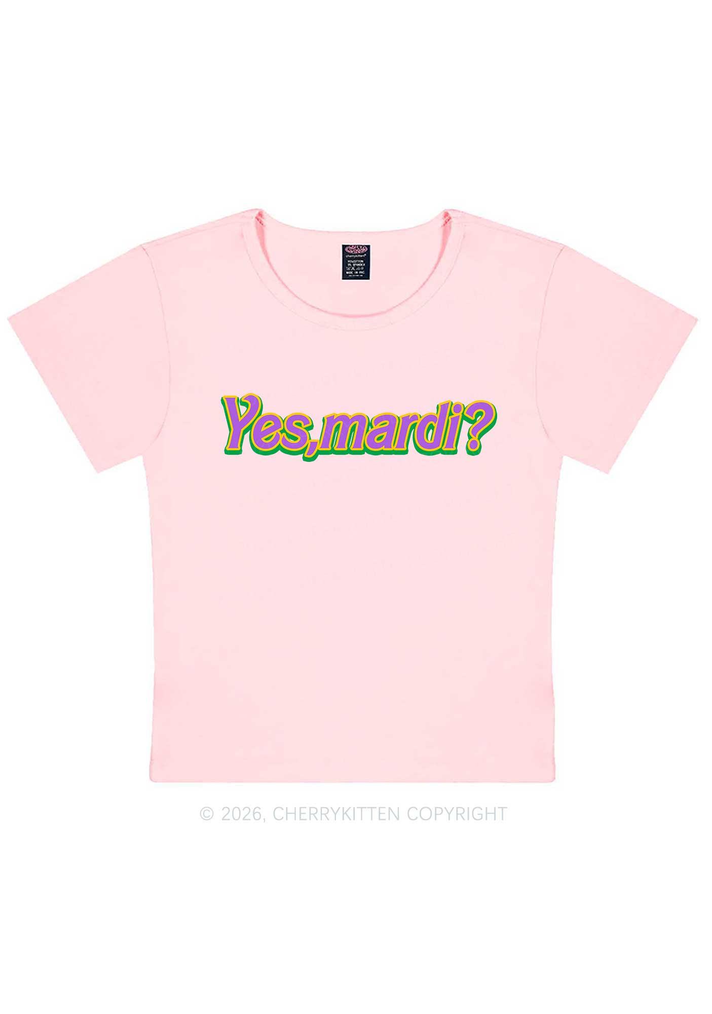 Yes Mardi Y2K Baby Tee Cherrykitten