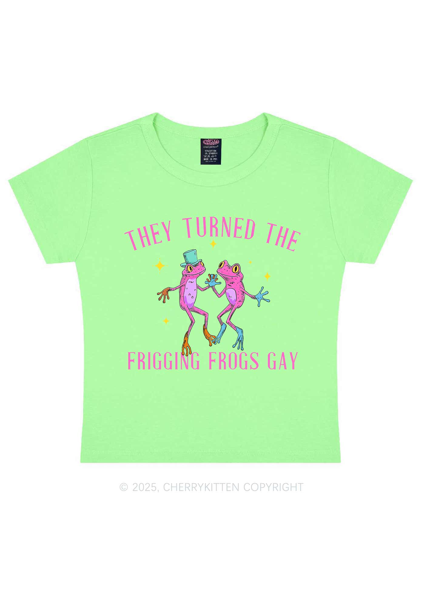 Frogs Gay Pride Y2K Baby Tee Cherrykitten