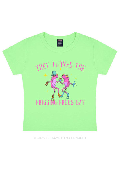 Frogs Gay Pride Y2K Baby Tee Cherrykitten