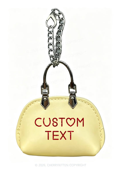 Glitter Custom Text Y2K Mini Handbag Charm Keychain Cherrykitten