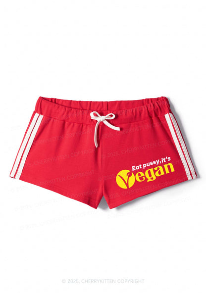 Eat Puxxy Its Vegan Y2K Drawstring Mini Shorts Cherrykitten