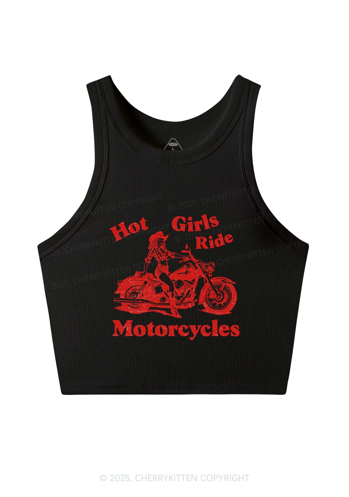 Hot Girls Ride Motorcycles Y2K Crop Tank Top Cherrykitten