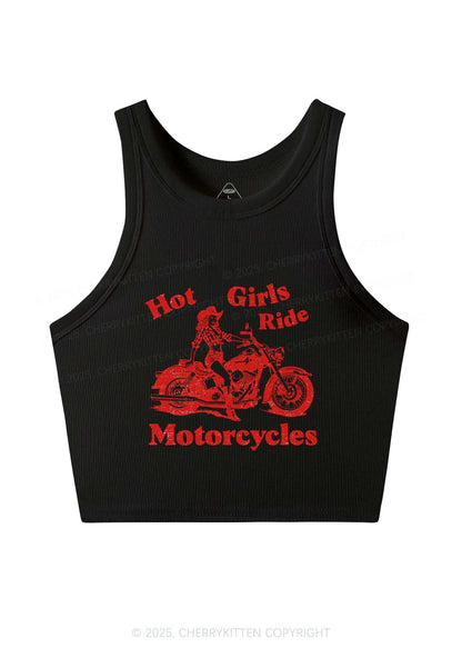Hot Girls Ride Motorcycles Y2K Crop Tank Top Cherrykitten