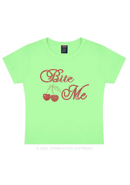 Rhinestone Red Cherry Bite Me Y2K Baby Tee Cherrykitten